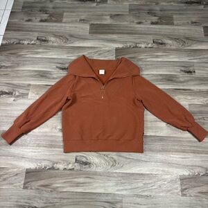 Varley Vine Half Zip Pullover Sweatshirt in Brown Size Large